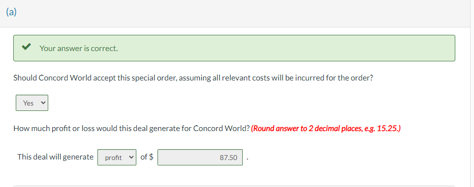 this problem? Should Concord World accept this special order, assuming all relevant