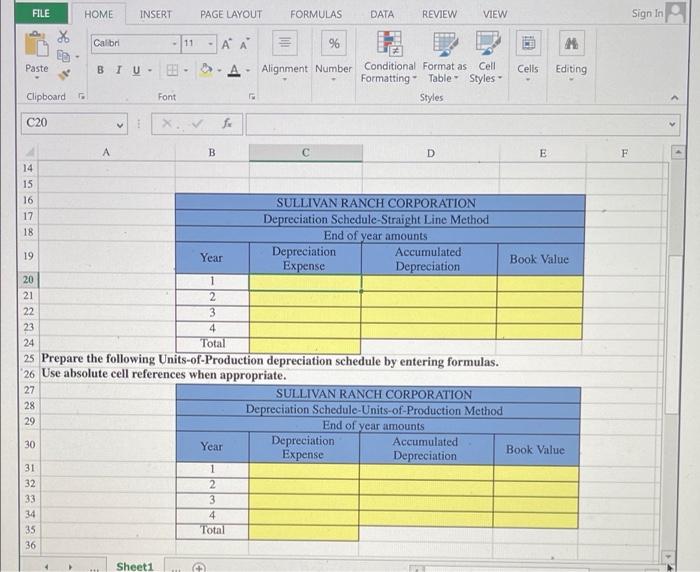 FILE HOME INSERT PAGE LAYOUT FORMULAS DATA REVIEW VIEW Sign In Calibri