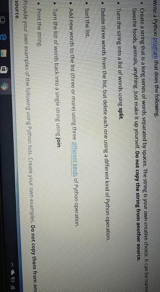  Write a Python program that does the following. Create a string