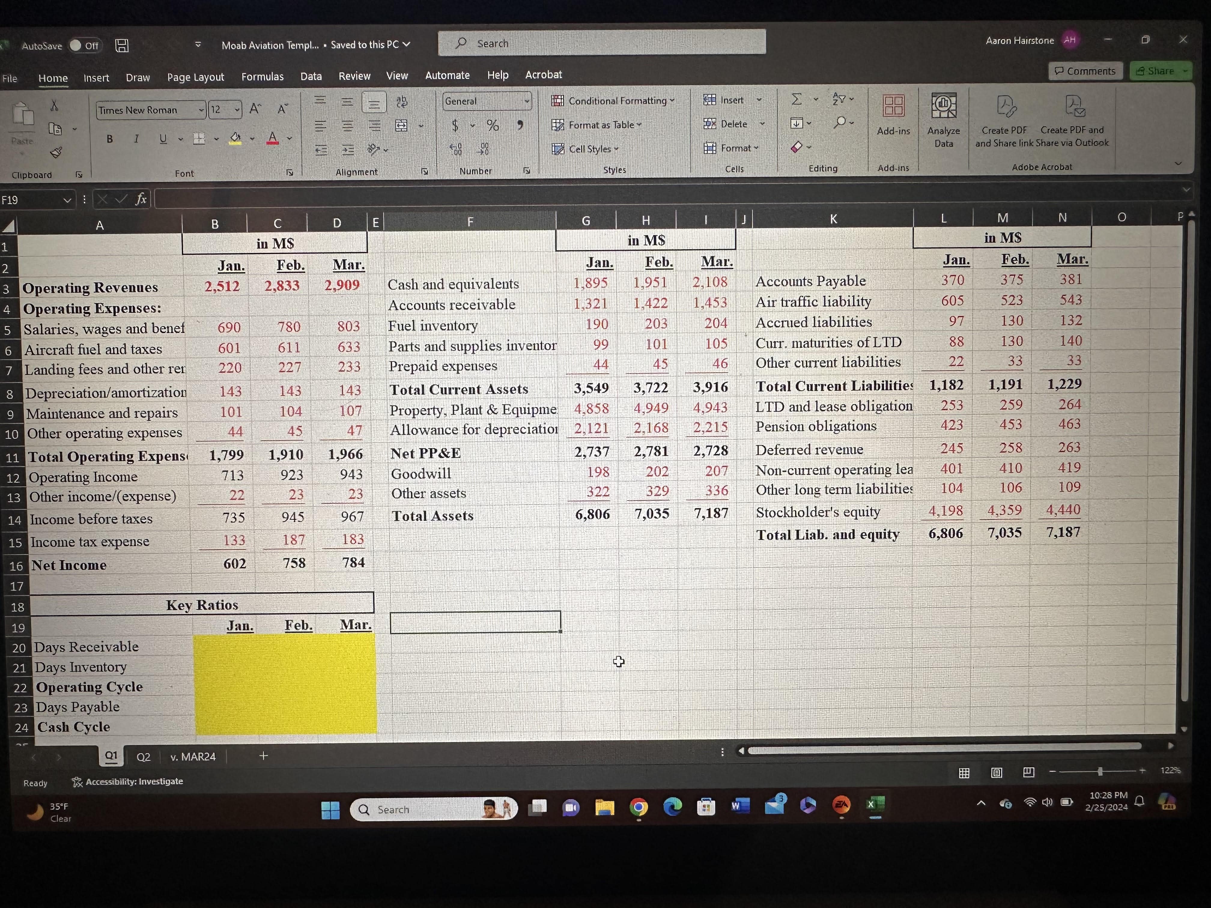  Use the spreadsheet provided below to calculate the values asked. This