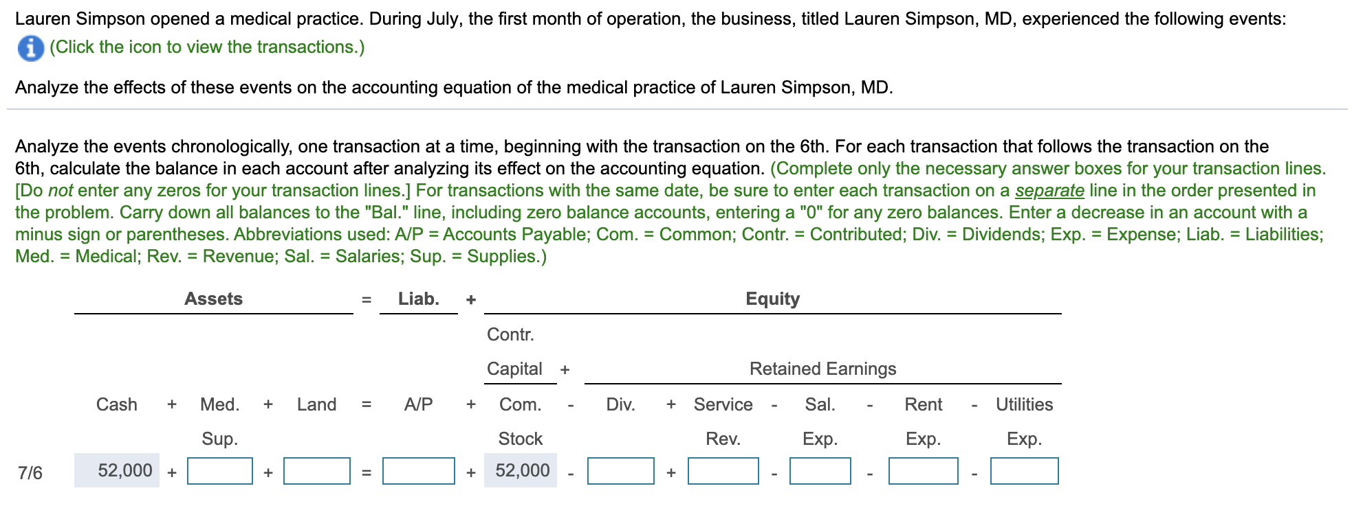 Please help with this homework assignment! Lauren Simpson opened a medical practice.