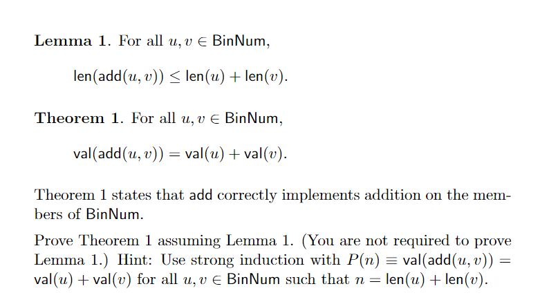 set defined by the following constructors: Nil : Bin Num. Join :