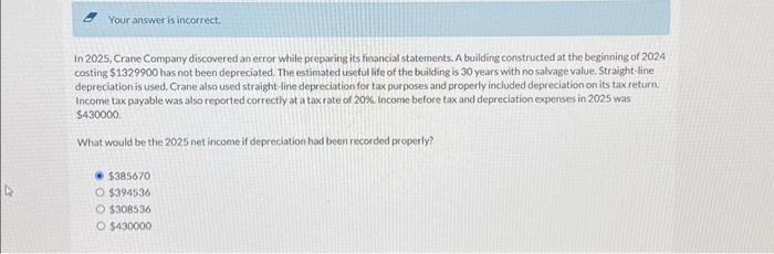  In 2025, Crane Company discovered an error while preparing its financial