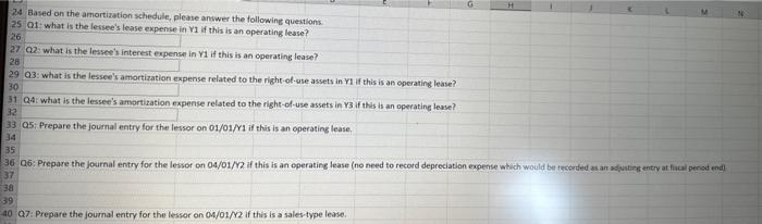 25 Q1: what is the lessee's lease manemce in Yl if this