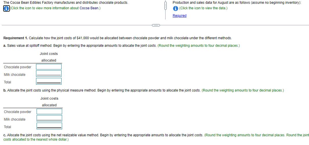 beans and processes them into two intermediate products: chocolate-powder liquor base and