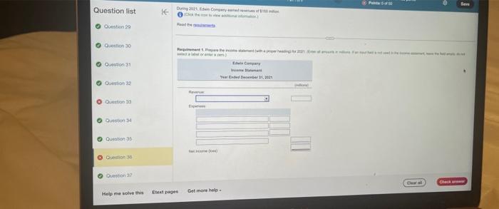  Question list Question 29 Question 30 Question 31 Question 32 Question