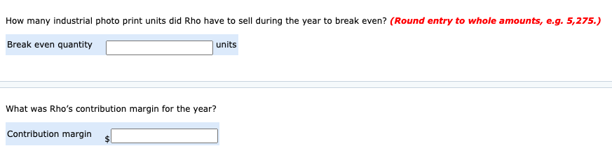 & THANK YOU Exercise 18.23 Oslo Company's industrial photo-finishing division, Rho, incurred