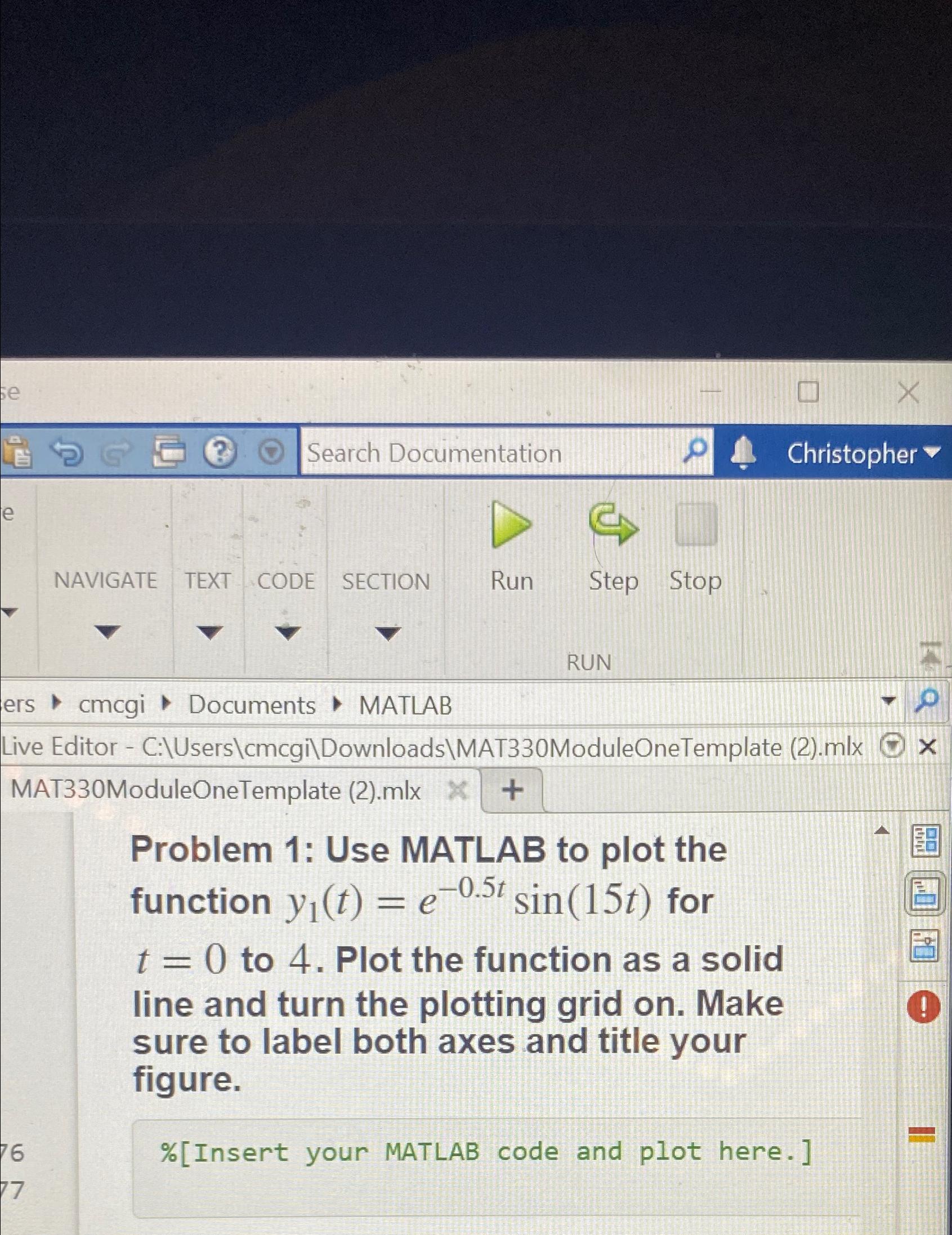  How do I type the answer into MATLAB coding software? 