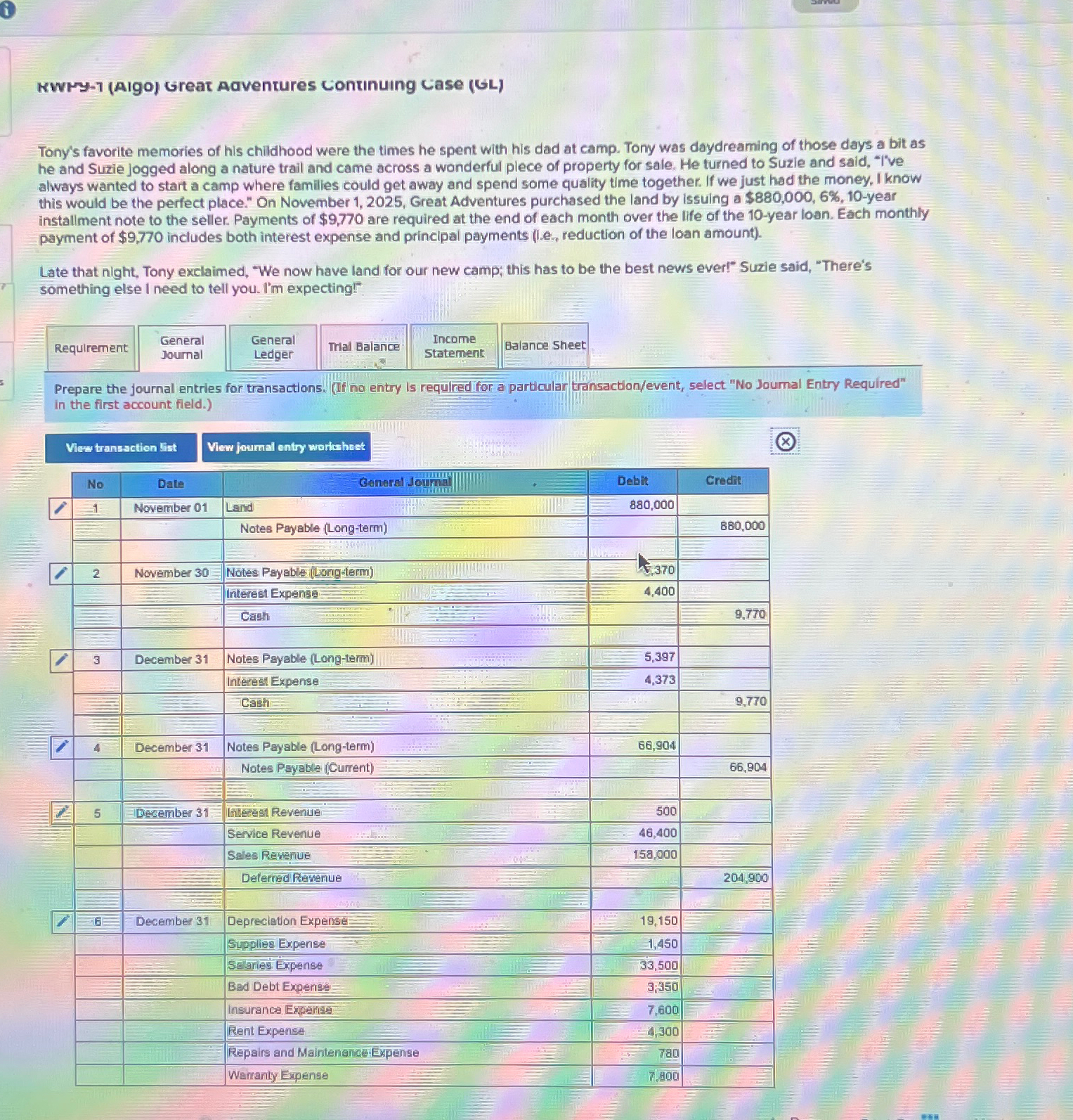  (i) KWry-7(AIgo) Great Aaventures Continuing Case (GL) Tony's favorite memories of