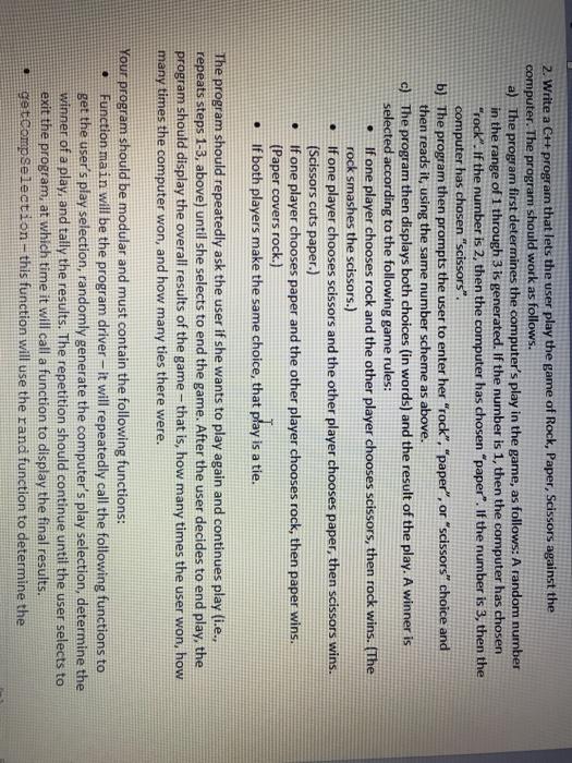  2. Write a CH program that lets the user play the