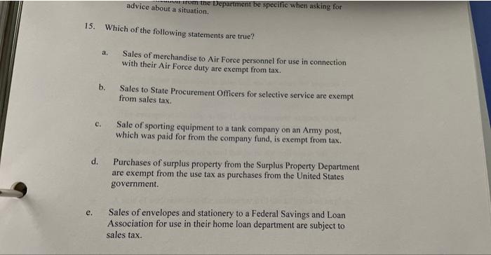  advice about a situm the Department be specific when asking for