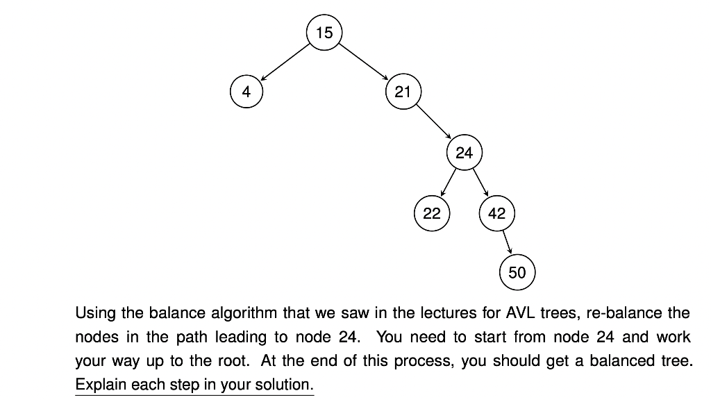 Using the balance algorithm that we saw in the lectures for