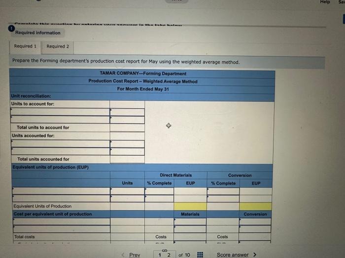[The following information applies to the questions displayed below] Tamar Company manufactures