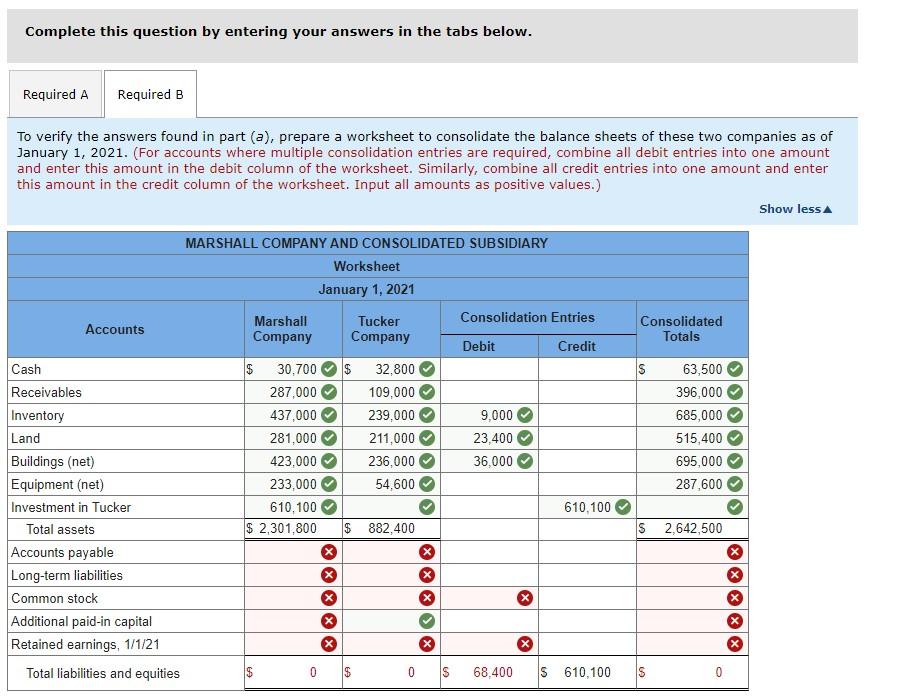 common stock of Tucker Company. To acquire these shares, Marshall issued $272,000