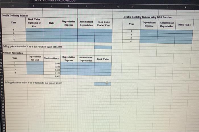 1, 2004, od wishes to compare three depreciation methode: right line, double-declining