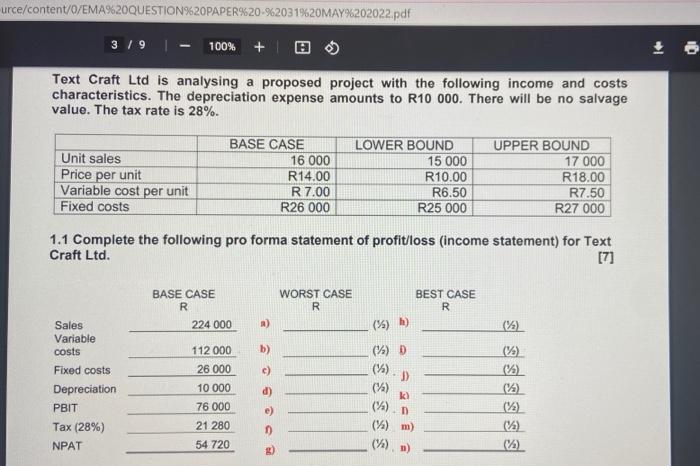 Please help with this table, questions from a to n. urce/content/0/EMA%20QUESTION%20PAPER%20-%2031%20MAY%202022.pdf 3/9