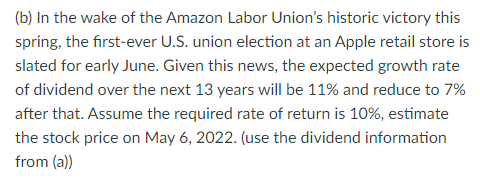 close prices on August 6, 2021 and May 6, 2022 is $146.14