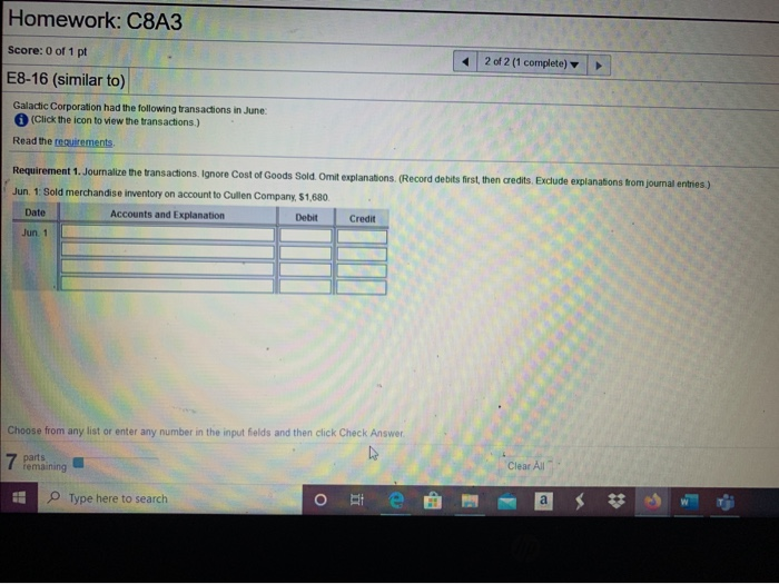  / / 2 of 2 (1 complete) / / Homework: C8A3