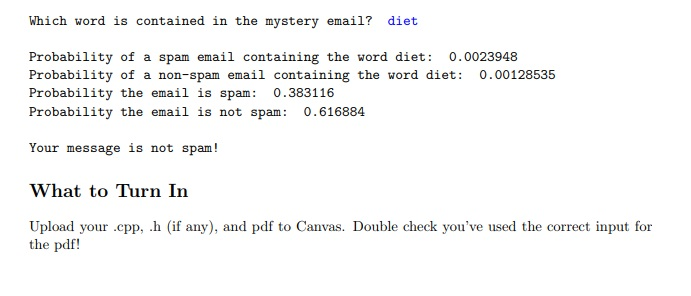 will classify the email based on the word best. Assume the probability