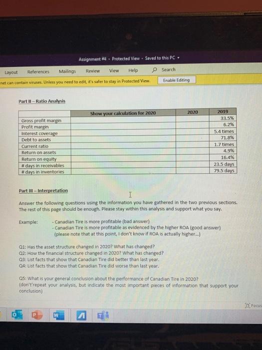 edit, it's safer to stay in Protected View Enable Editing The task