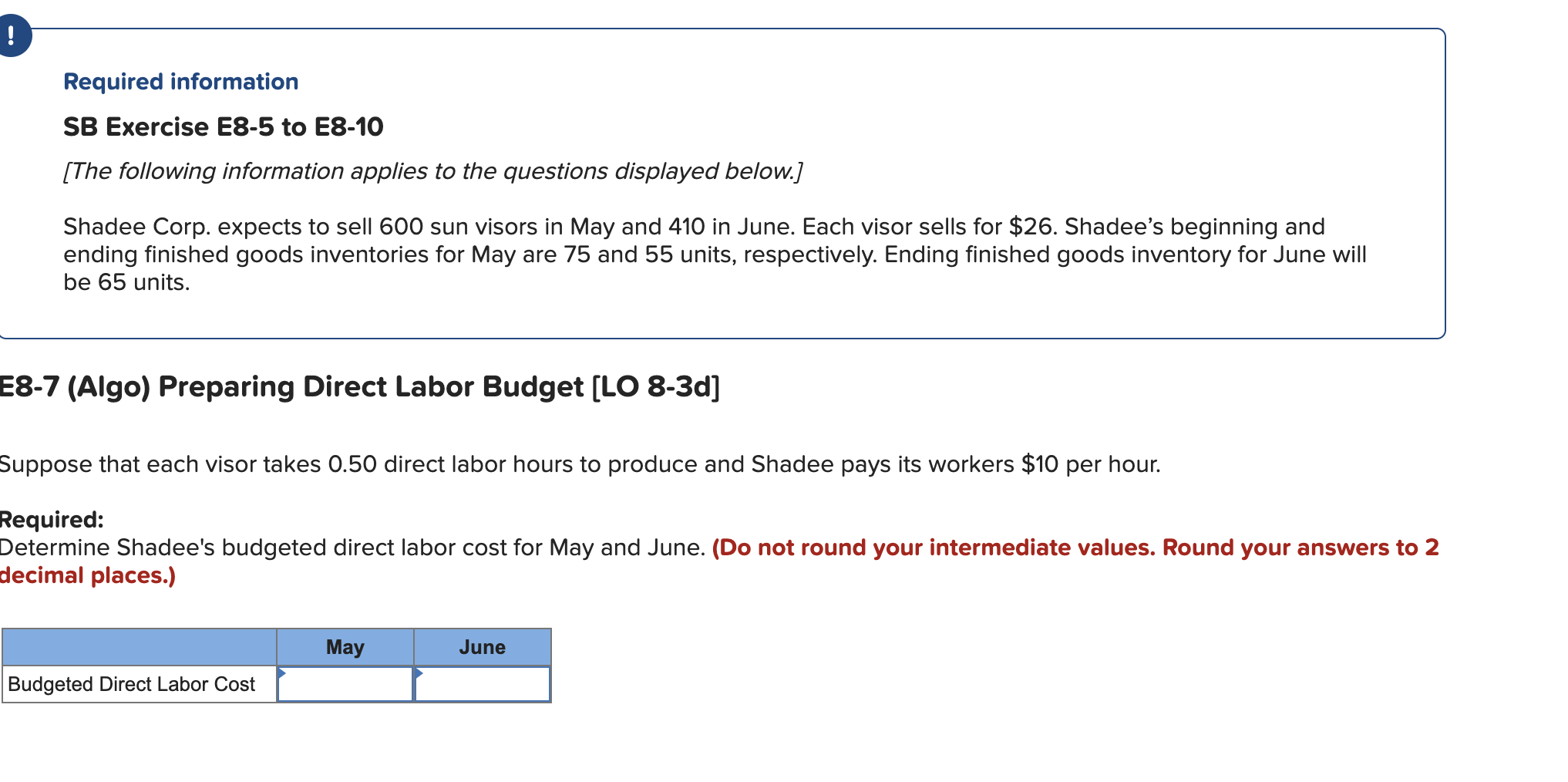 55 units, respectively. Ending finished goods inventory for June will be 65