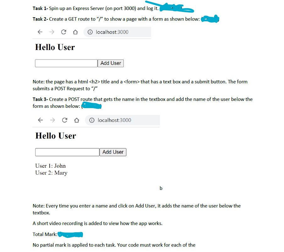 I need the HTML,JS code for the question Task 1- Spin up