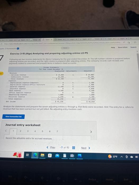 To record cash receipt of unearned revenue. H. To record cash payment
