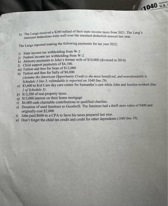 Individual Income Tax Due: March 21 st at 12:30pm Instructions Calculate the