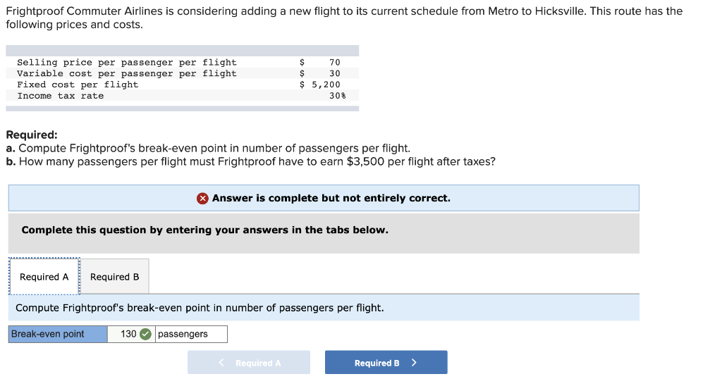  Frightproof Commuter Airlines is considering adding a new flight to its