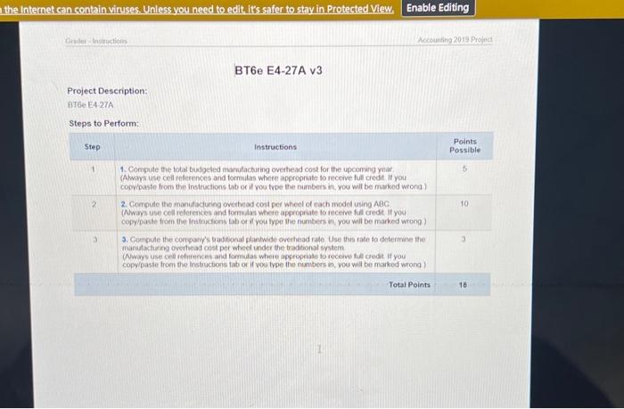 Project Description: BrGe E4.27A Steps to Perform: Siveral years after reengineering