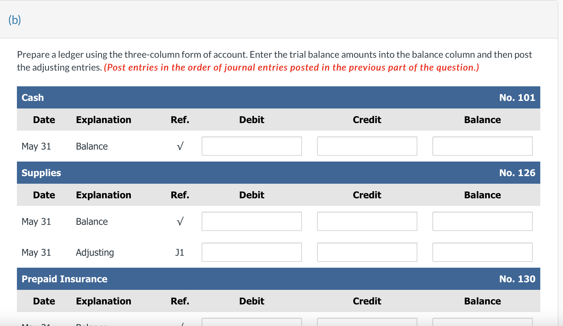 correct. Prepare an adjusted trial balance on May 31. Prepare an income