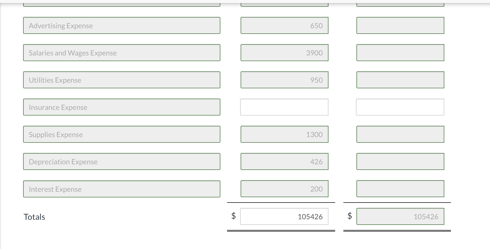 column and then post the adjusting entries. (Post entries in the order