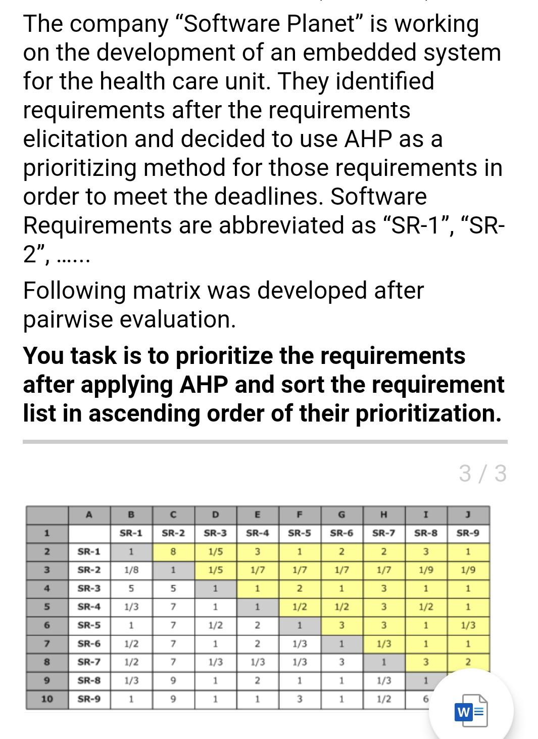  Software requirement engineering question The company Software Planet" is working on