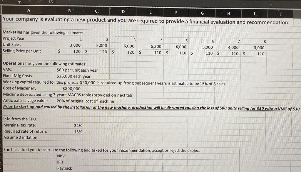 CAPEX Example Unit Sales Unit Price Unit VMC Revenues Variable Costs