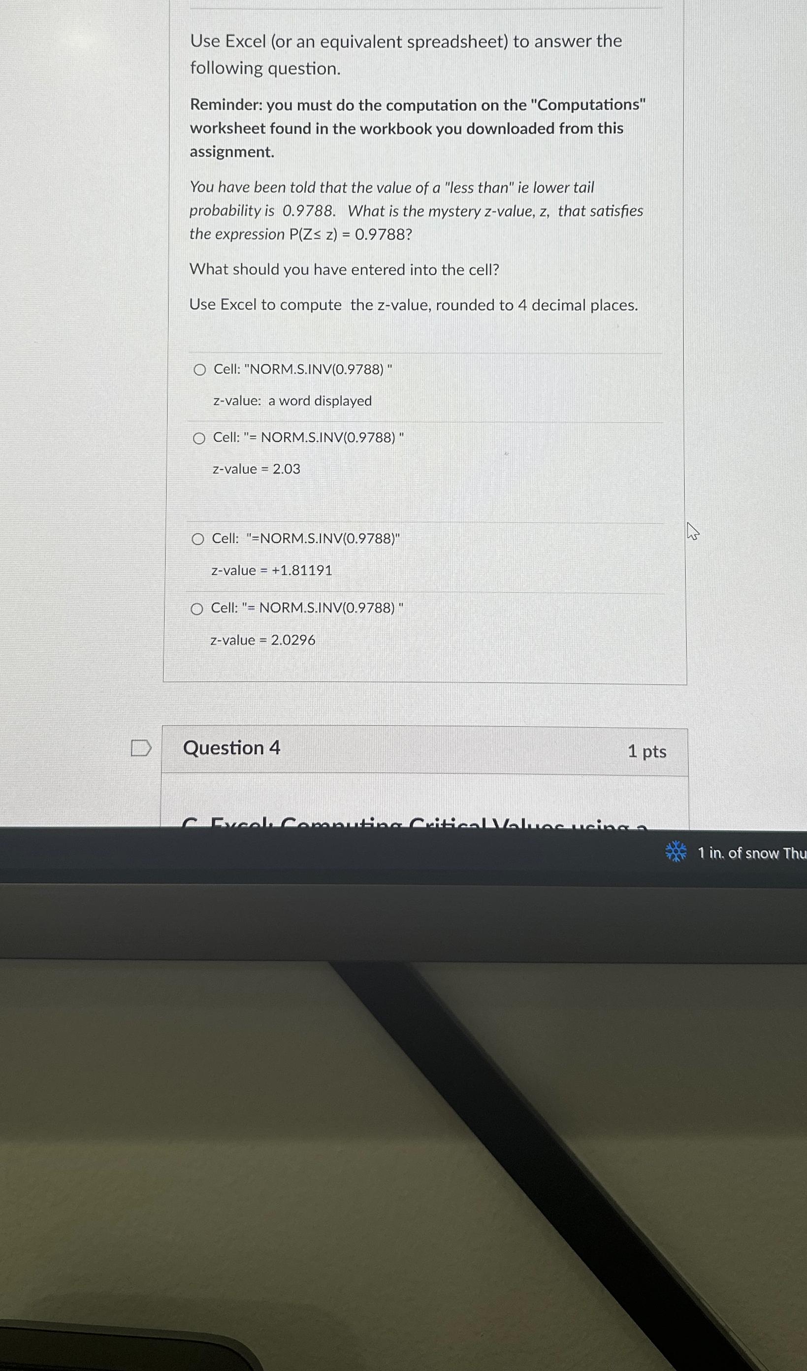  Use Excel (or an equivalent spreadsheet) to answer the following question.