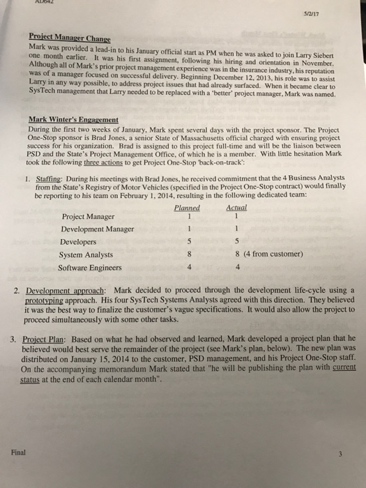 You are the project consultant hired by Joe Widler. Your reputation and
