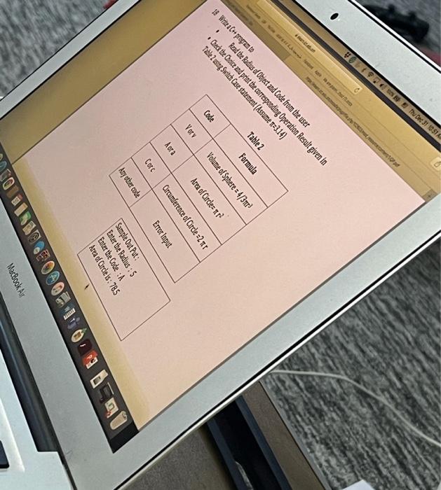  the JS Table 2 Formula 18 Write a C++ program to