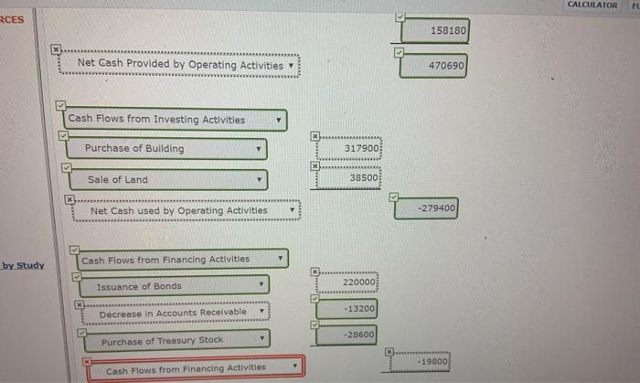 cash balance $ 49,500 Accounts payable decrease 4,070 Depreciation expense 178,200 Accounts