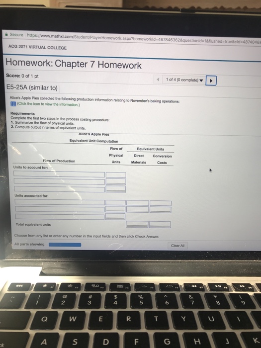  1) 2) Secure https://www.math aspx?homeworkld 467846362&questionld-1&flushedstrue&cld 48740488 ACG 2071 VIRTUAL COLLEGE