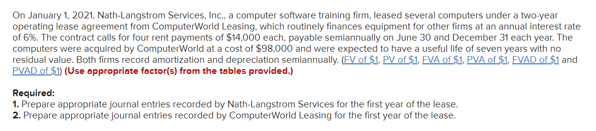  On January 1, 2021, Nath-Langstrom Services, Inc., a computer software training