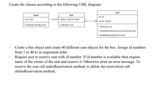 Java OOP Create the classes according to the following UML diagram: -
