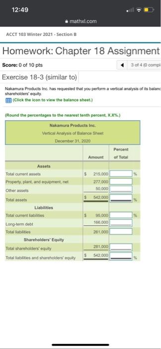 Products inc. Hos requested that you perform averlic analysis of the balance