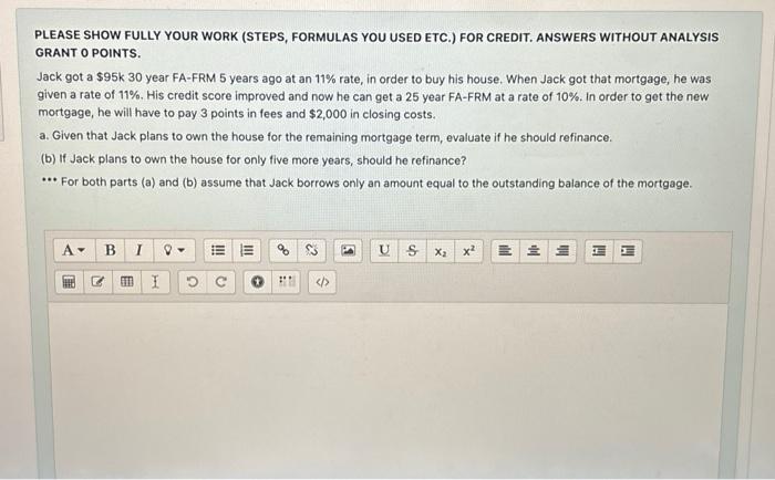  PLEASE SHOW FULLY YOUR WORK (STEPS, FORMULAS YOU USED ETC.) FOR