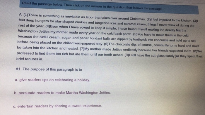  please help me with this thanks Read the passage below. Then