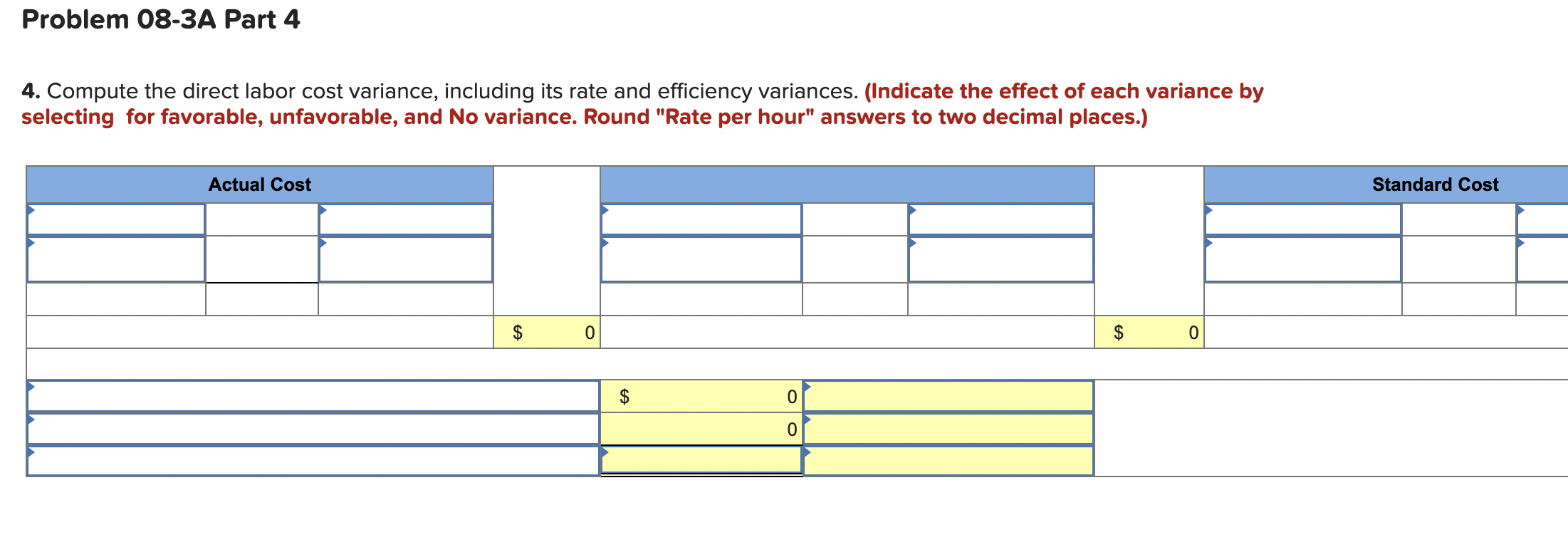 for one unit of its product. Direct materials (4.0 Ibs. @ $6.00