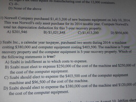 Do Norwell and Sazabi Inc. problems, please show calculation thanks! ur3