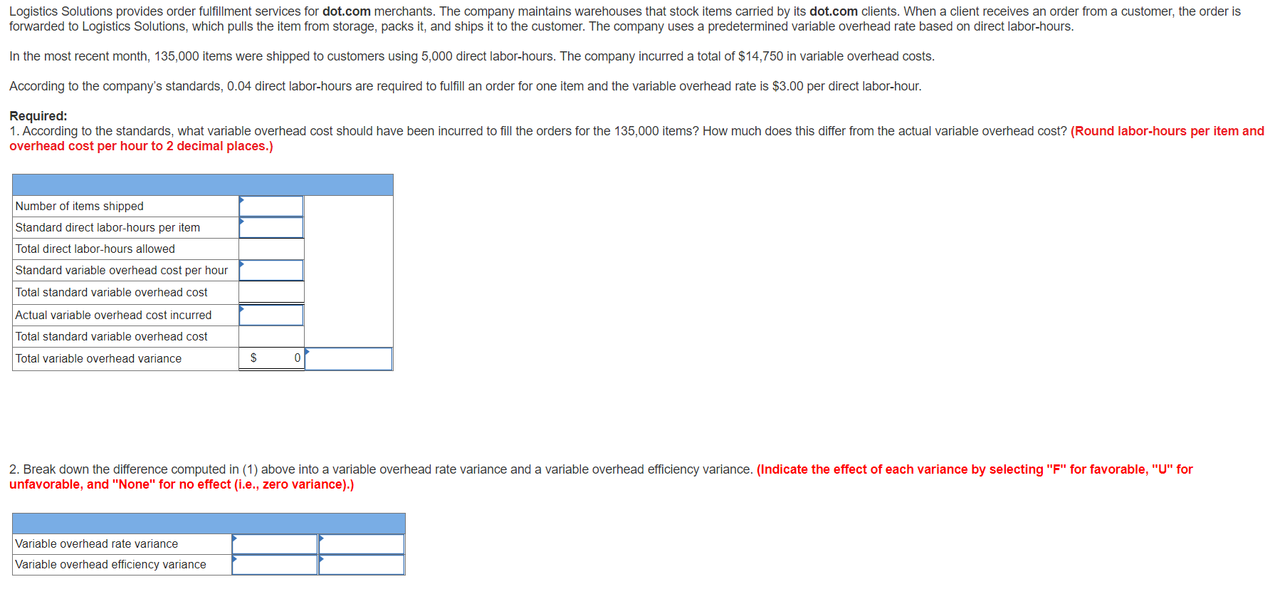  Logistics Solutions provides order fulfillment services for dot.com merchants. The company