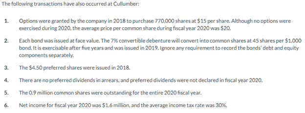 per share and the related disclosure for Cullumber's external financial statements. The