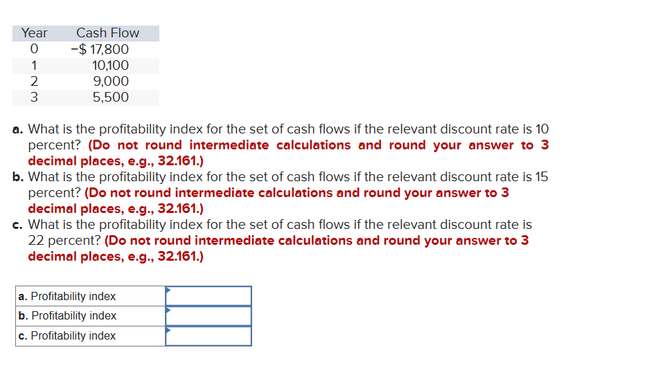 the set of cash flows if the relevant discount rate is 10