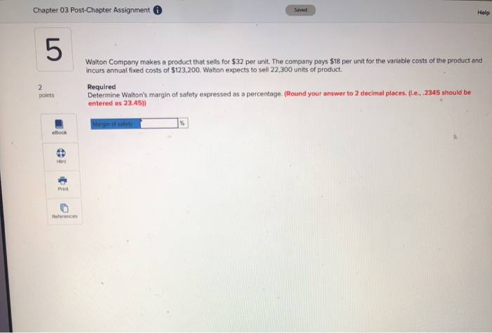  Chapter 03 Post-Chapter Assignment Help Walton Company makes a product that